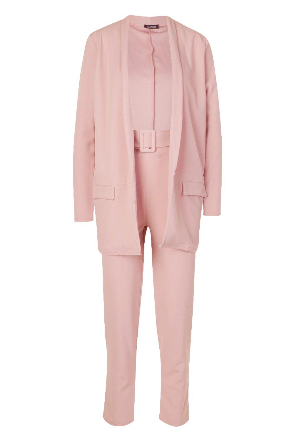 trouser suit pink